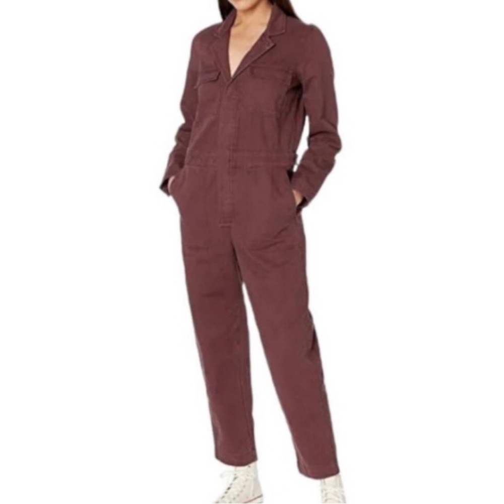 Madewell Plum Canvas Coverall Long Sleeve Size L